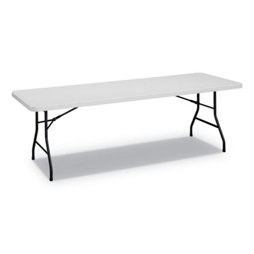 Picture of Rectangular Plastic Folding Table, 96w X 30d X 29.25h, Gray