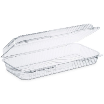 Picture of StayLock Clear Hinged Lid Containers, 50.2 oz, 6.8 x 13.4 x 2.6, Plastic, 200/Carton