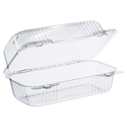 Picture of StayLock Clear Hinged Lid Containers, 4.5 x 8.5 x 3.6, Clear, Plastic, 250/Carton