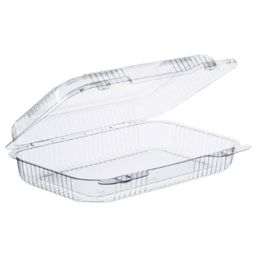 Picture of StayLock Clear Hinged Lid Containers, 9.4 x 6.8 x 2.1, Clear, Plastic, 250/Carton
