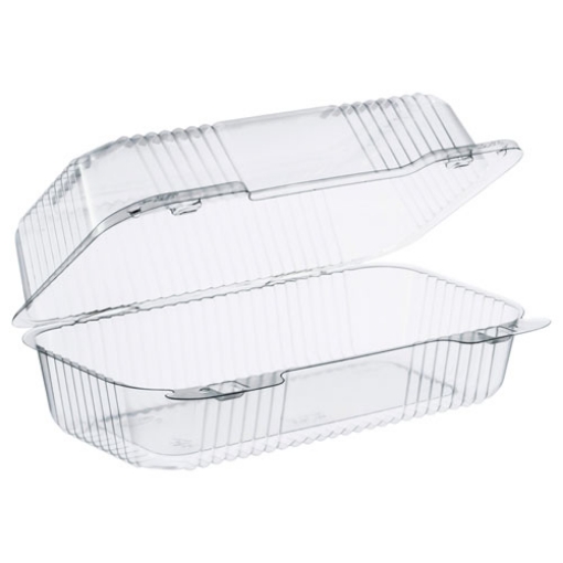 Picture of StayLock Clear Hinged Lid Containers, 5.4 x 9 x 3.5, Clear, Plastic, 250/Carton