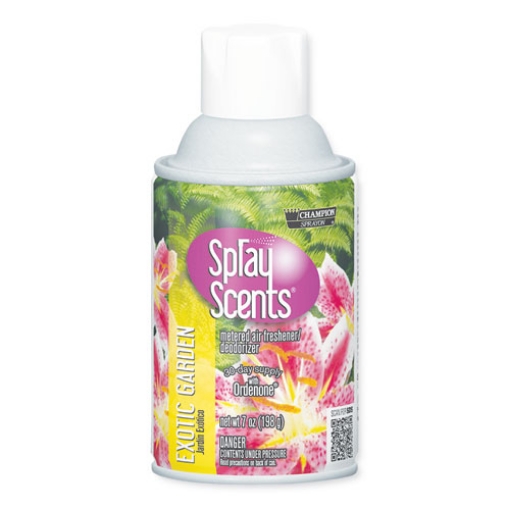 Picture of Champion Sprayon SPRAYScents Metered Air Freshener Refill, Exotic Garden Scent, 7 oz Aerosol Spray, 12/Carton