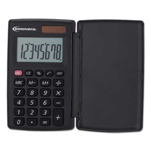 Picture of 15921 Pocket Calculator with Hard Shell Flip Cover, 8-Digit LCD