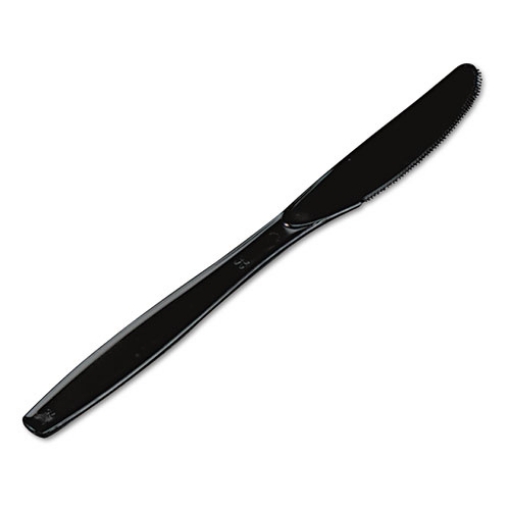 Picture of Plastic Cutlery, Heavyweight Knives, Black, 1,000/carton