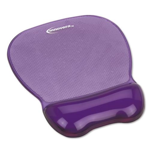 Picture of Mouse Pad with Gel Wrist Rest, 8.25 x 9.62, Purple