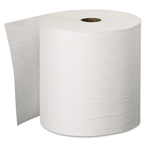 Picture of Hard Roll Paper Towels with Premium Absorbency Pockets, 1-Ply, 8" x 600 ft, 1.5" Core, White, 6 Rolls/Carton