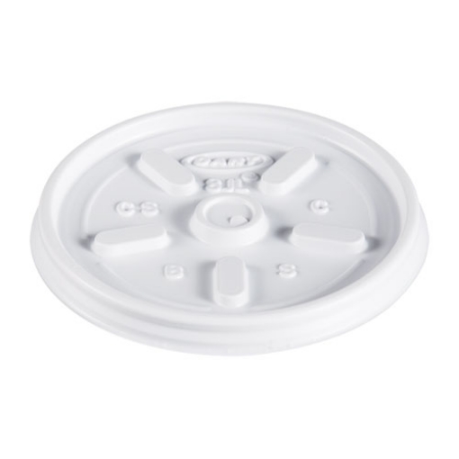 Picture of Plastic Lids, Fits 8 Oz To 10 Oz Hot/cold Foam Cups, Vented, White, 100/pack, 10 Packs/carton