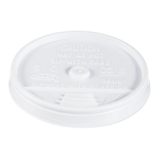 Picture of Plastic Lids, Fits 12 Oz To 24 Oz Hot/cold Foam Cups, Sip-Thru Lid, White, 100/pack, 10 Packs/carton