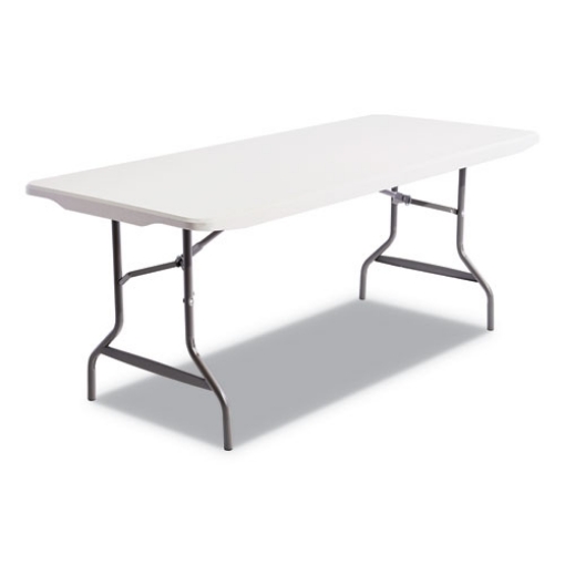 Picture of Resin Rectangular Folding Table, Square Edge, 72w X 30d X 29h, Platinum
