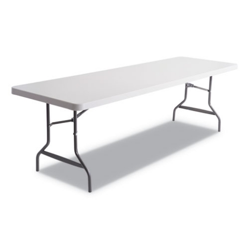 Picture of Resin Rectangular Folding Table, Square Edge, 96w X 30d X 29h, Platinum