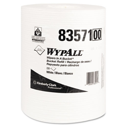 Picture of X70 Wipers in a Bucket Refills, No Bucket, 13 x 10, White, 220/Rolls, 3 Rolls/Carton