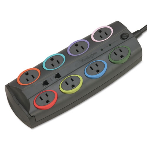 Picture of smartsockets surge protector, 8 ac outlets, 8 ft cord, 3,090 j, dark gray