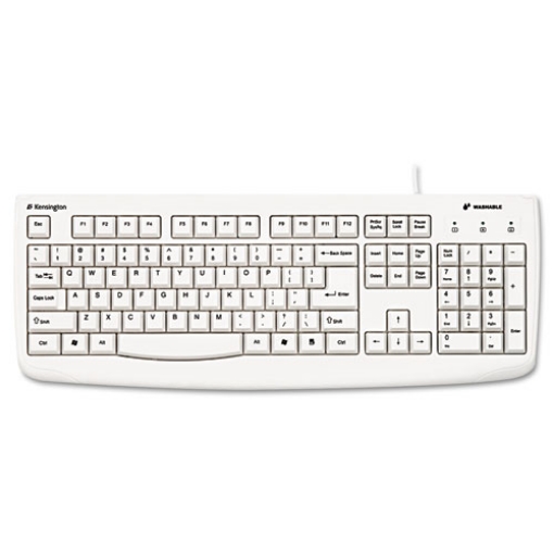 Picture of Pro Fit Usb Washable Keyboard, 104 Keys, White