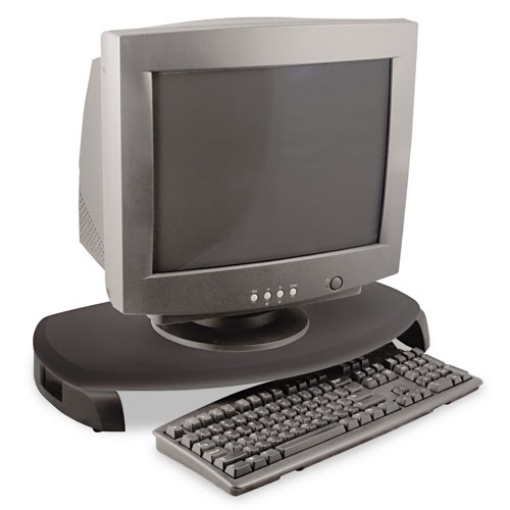 Picture of Crt/lcd Stand With Keyboard Storage, 23" X 13.25" X 3", Black, Supports 80 Lbs