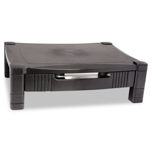 Picture of Monitor Stand With Drawer, 17" X 13.25" X 3" To 6.5", Black, Supports 50 Lbs