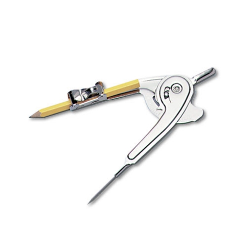 Picture of Ball Bearing Compass With Traditional Pointed Tip, 12" Maximum Diameter, Metal, Dozen