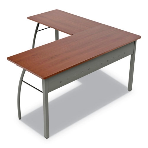 Picture of Trento Line L-Shaped Desk, 59.13" X 59.13" X 29.5", Cherry