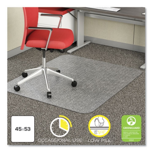 Picture of Economat Occasional Use Chair Mat For Low Pile Carpet, 45 X 53, Rectangular, Clear