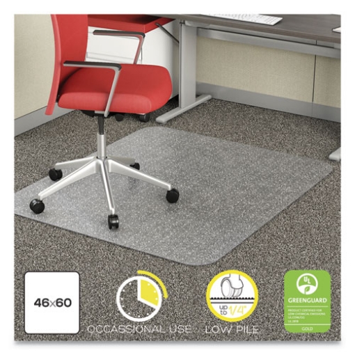 Picture of Economat Occasional Use Chair Mat, Low Pile Carpet, Roll, 46 X 60, Rectangle, Clear