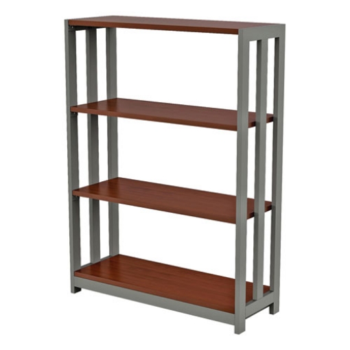 Picture of Trento Line Bookcase, Three-Shelf, 31.5w x 11.5d x 43.25h, Cherry