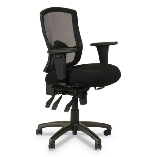 Picture of Alera Etros Series Mesh Mid-Back Petite Multifunction Chair, Supports Up To 275 Lb, 17.16" To 20.86" Seat Height, Black