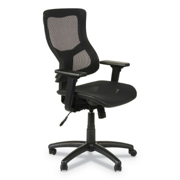 Picture of Alera Elusion II Series Suspension Mesh Mid-Back Synchro Seat Slide Chair, Supports 275 lb, 16.34" to 20.35" Seat, Black