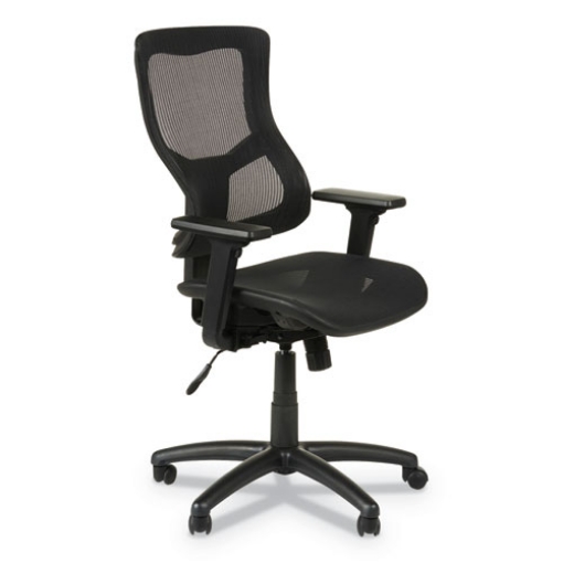 Picture of Alera Elusion II Series Suspension Mesh Mid-Back Synchro Seat Slide Chair, Supports 275 lb, 16.34" to 20.35" Seat, Black