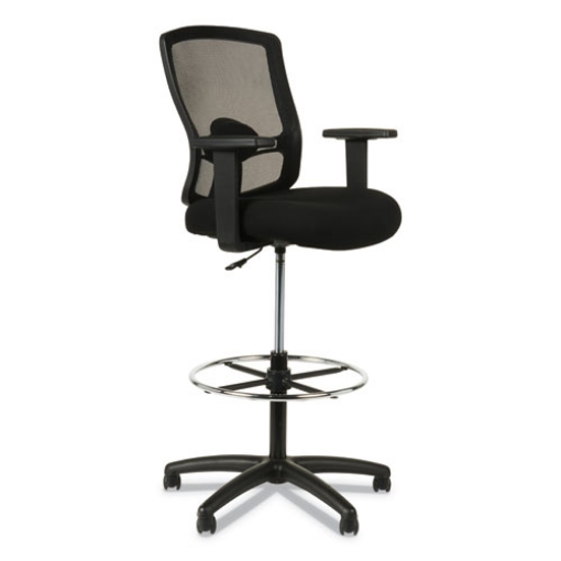 Picture of Alera Etros Series Mesh Stool, Supports Up To 275 Lb, 25.19" To 35.23" Seat Height, Black
