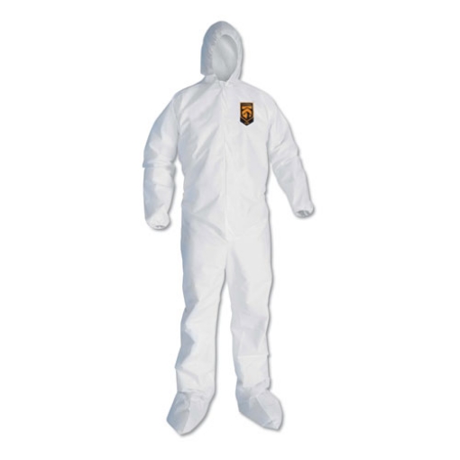 Picture of A30 Hood and Boots Splash/Particle Protection Coverall, 6X-Large, White, 21/Carton