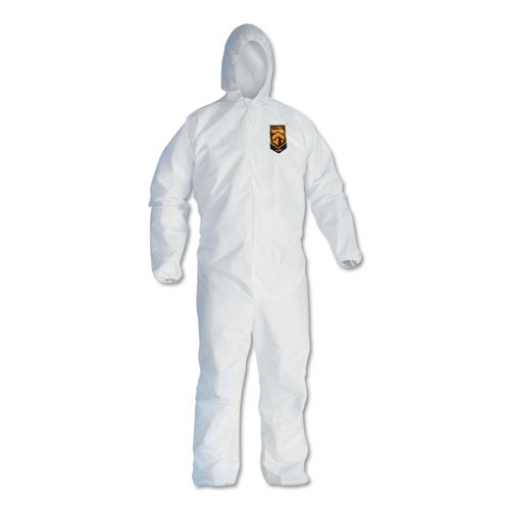 Picture of A40 Elastic-Cuff And Ankles Hooded Coveralls, 5x-Large, White, 25/carton