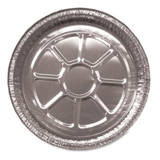 Picture of Aluminum Round Containers, 28 Gauge, 44 Oz, 9" Diameter X 1.94"h, Silver, 500/carton