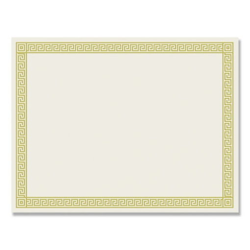 Picture of Foil Border Certificates, 8.5 X 11, Ivory/gold With Channel Gold Border, 12/pack