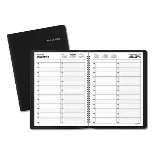 Picture of Two-Person Group Daily Appointment Book, 11 x 8, Black Cover, 12-Month (Jan to Dec): 2024