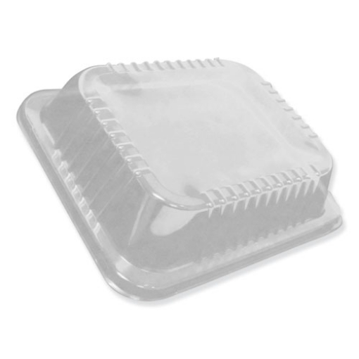 Picture of Dome Lids for 12.63 x 10.5 Oblong Containers, 2.5" Half Size Steam Table Pan Lid, High Dome, Clear, Plastic, 100/Carton