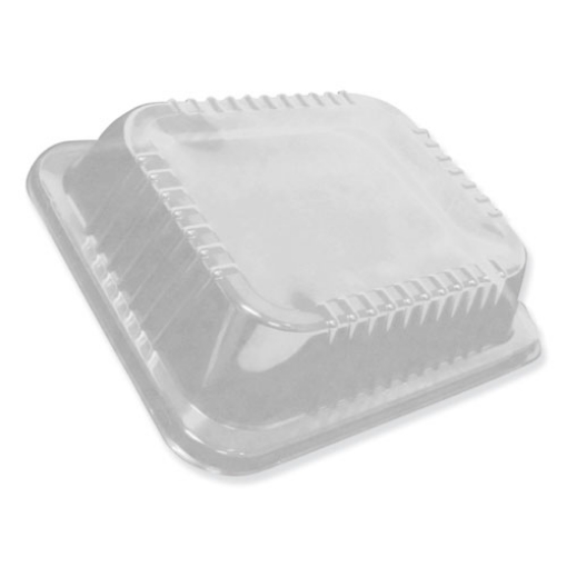 Picture of Dome Lids for 12.63 x 10.5 Oblong Containers, 1.5" Half Size Steam Table Pan Lid, Low Dome, Clear, Plastic, 100/Carton