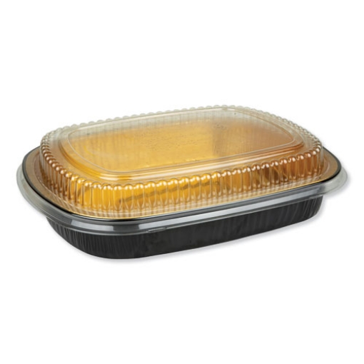 Picture of Aluminum Closeable Containers, 63 Oz, 11.25 X 1.75 X 8.88, Black/gold, 50/carton