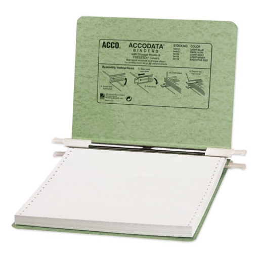 Picture of Presstex Covers With Storage Hooks, 2 Posts, 6" Capacity, 9.5 X 11, Light Green