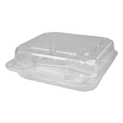 Picture of Plastic Clear Hinged Containers, 3-Compartment, 5 Oz/5 Oz/15 Oz, 8.88 X 8 X 3, Clear, 250/carton