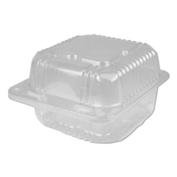 Picture of Plastic Clear Hinged Containers, 28 Oz, 6.13 X 6.5 X 3.25, Clear, 500/carton