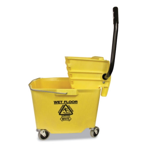 Picture of Side-Press Squeeze Wringer/plastic Bucket Combo, 12 To 32 Oz, Yellow