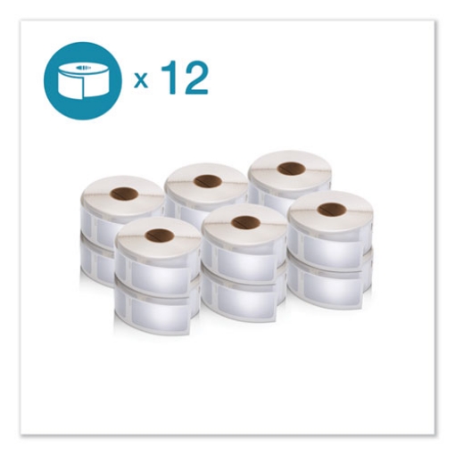 Picture of LW Multipurpose Labels, 1" x 2.13", White, 500 Labels/Roll, 12 Rolls/Pack