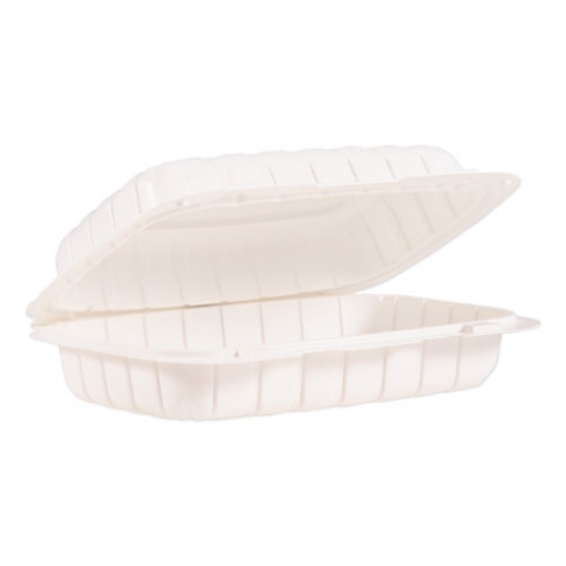 Picture of Hinged Lid Containers, Hoagie Container, 6.5 x 9 x 2.8, White, Plastic, 200/Carton