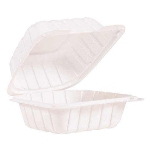 Picture of Hinged Lid Containers, 6 x 6.3 x 3.3, White, Plastic, 400/Carton