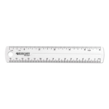 Picture of Transparent Shatter-Resistant Plastic Ruler, Standard/metric, 6" Long, Clear