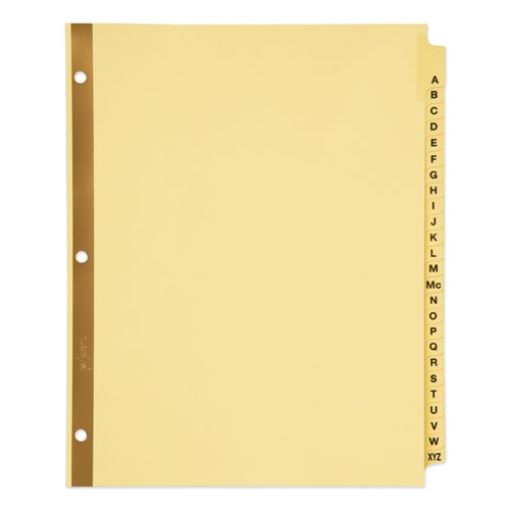 Picture of Preprinted Laminated Tab Dividers with Gold Reinforced Binding Edge, 25-Tab, A to Z, 11 x 8.5, Buff, 1 Set