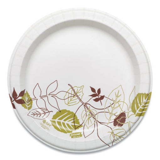 Picture of Pathways Soak Proof Shield Heavyweight Paper Plates, Wisesize, 8.5" Dia, Green/burgundy, 500/carton