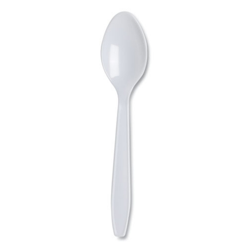 Picture of Lightweight Polystyrene Cutlery, Teaspoon, White, 1,000/carton