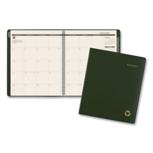 Picture of Recycled Monthly Planner, 11 x 9, Green Cover, 13-Month (Jan to Jan): 2024 to 2025