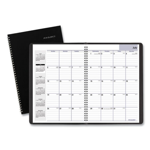 Picture of DayMinder Monthly Planner, Academic Year, Ruled Blocks, 12 x 8, Black Cover, 14-Month (July to Aug): 2023 to 2024