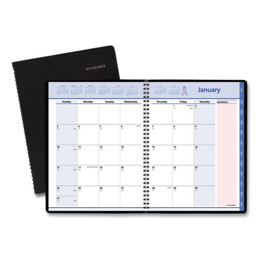 Picture of QuickNotes Special Edition Monthly Planner, 11 x 8.25, Black/Pink Cover, 12-Month (Jan to Dec): 2024
